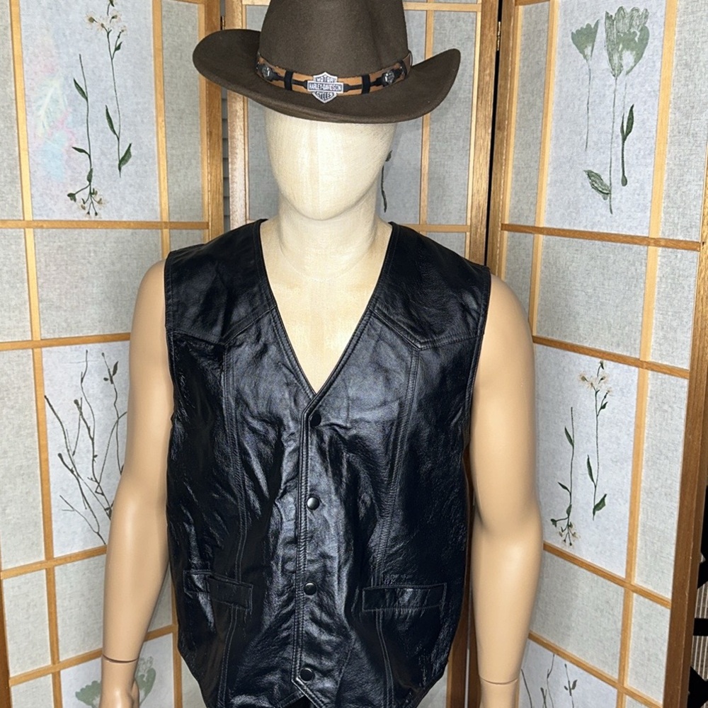 USA Leather Vest United States AIR FORCE Big colorful Patch Emblem on back Lg